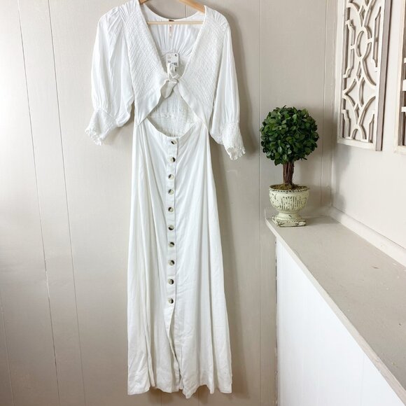 NWT Free People White Maxi Dress Size X-Small - Picture 14 of 14